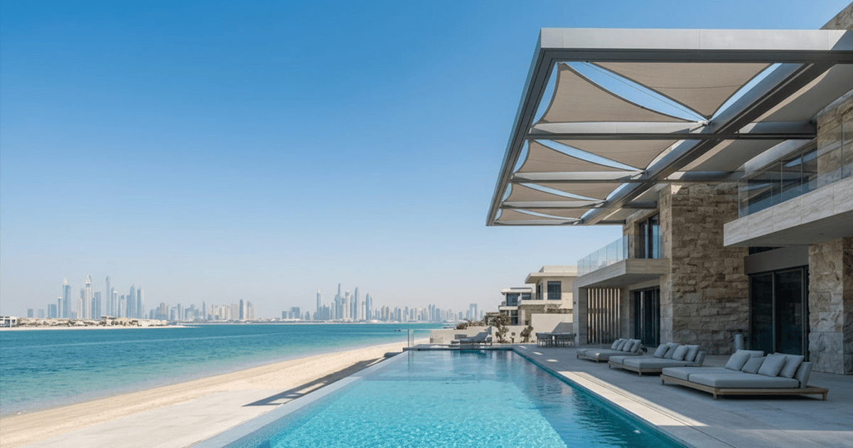 Luxury UAE villa with sunshade pergola